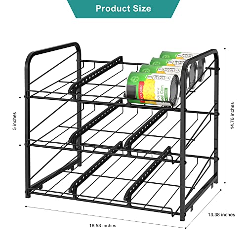 Stackable Can Rack Organizer 2 Pack Can Dispenser For Food Storage Can Organizer For Kitchen Pantry Cabinet Hold Up To 72 Cans Black #TOP1