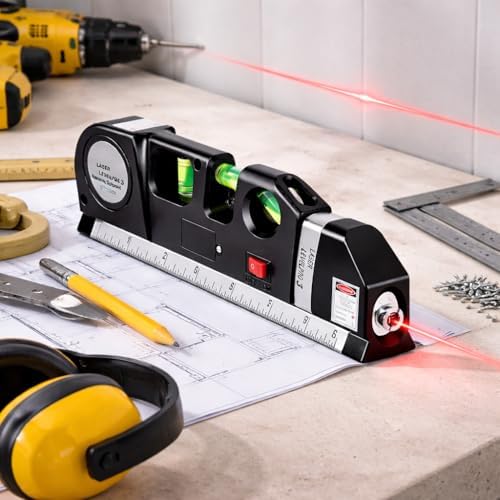 Nível a Laser Multifuncional 3 em 1 com Trena Integrada, Régua e ...