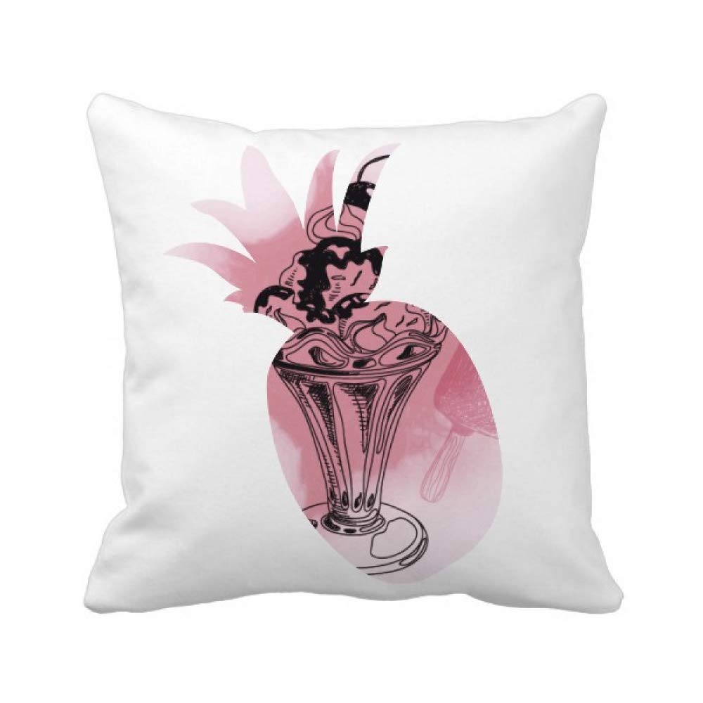 Coussin Ananas Cerise au Chocolat : housse carrée pour glace et décoration