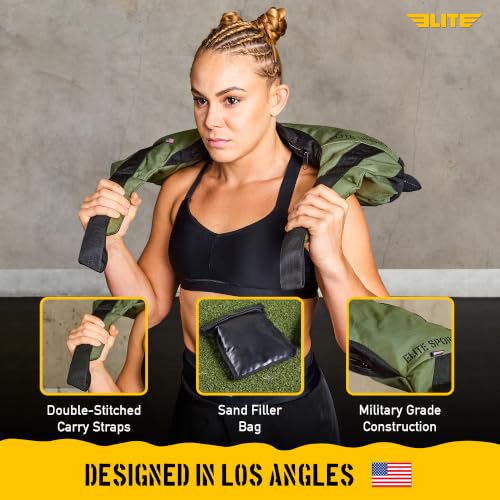Elite Sports Bulgarian Canvas Bag, Fitness Canvas MMA Gym Cross Workout Training Sandbag 17, 25, 33, 45 lbs (UNFILLED) (Forest Green, 25 LBS) by Elite Sports - Used condition - Image 5