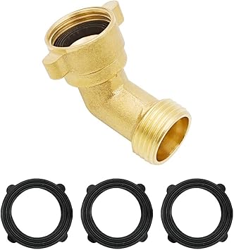HYDRO MASTER Elbow Garden Hose Connector Quick Swivel Connect Adapter Solid Brass