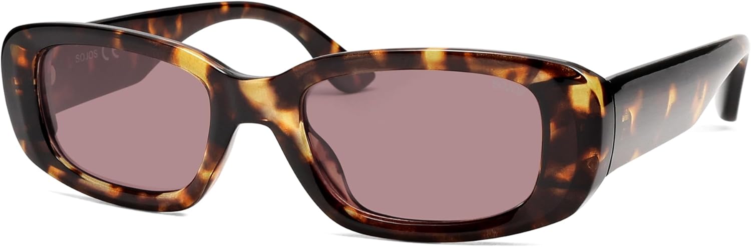 SOJOS Retro Rectangle Polarized Sunglasses Women Men Trendy Y2k 90s UV Protection Womens Mens Sun Glasses SJ2375