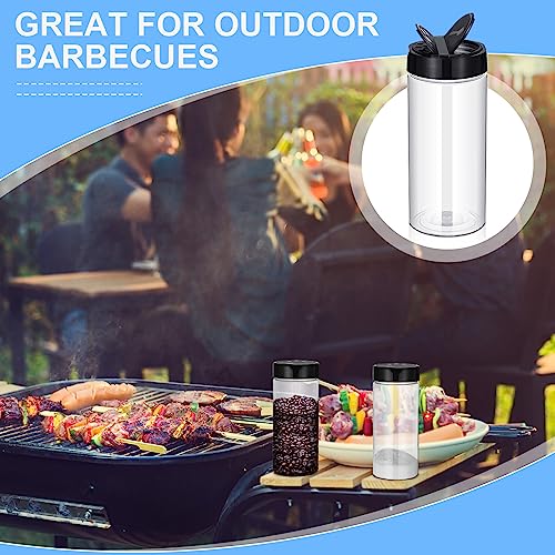 Zhehao 24 Pieces Plastic Spice Containers Plastic Spice Bottles Clear Reusable Large Empty Seasoning Jars with Shaker Lids for Kitchen Storage Seasoning Powder Herbs(16 oz,Cylinder,Clear and Black) by Zhehao - Image 6