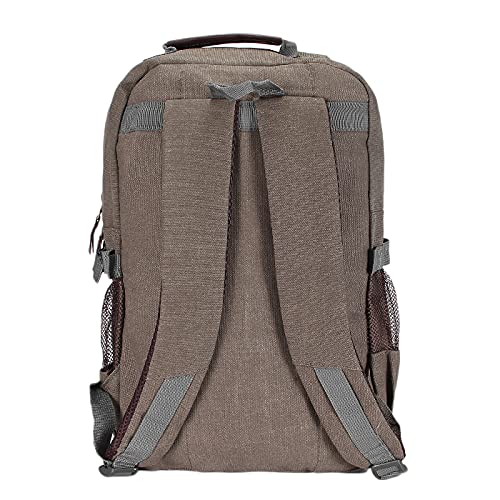 Mochila Feminina Masculina Escolar Grande Lona Notebook 17 (Marrom)