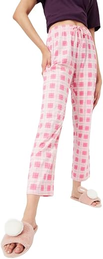 Max Women's High Rise Cotton Pajama Bottom Regular Fit Casual Style Pant