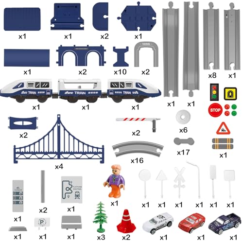 Wdmiya Train Électrique pour Enfants de 3 4 5 6 7 Ans 104 Pièces Détachées – vue 7