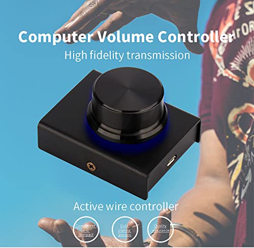 Image of USB Volume Control, Multimedia Controller Knob, PC Computer Speaker Audio Multimedia Volume Remote Control Adjuster with One Key Mute Function Support Win7 /8 /10 /XP /Mac /Vista /Android /iOS (Black knob)