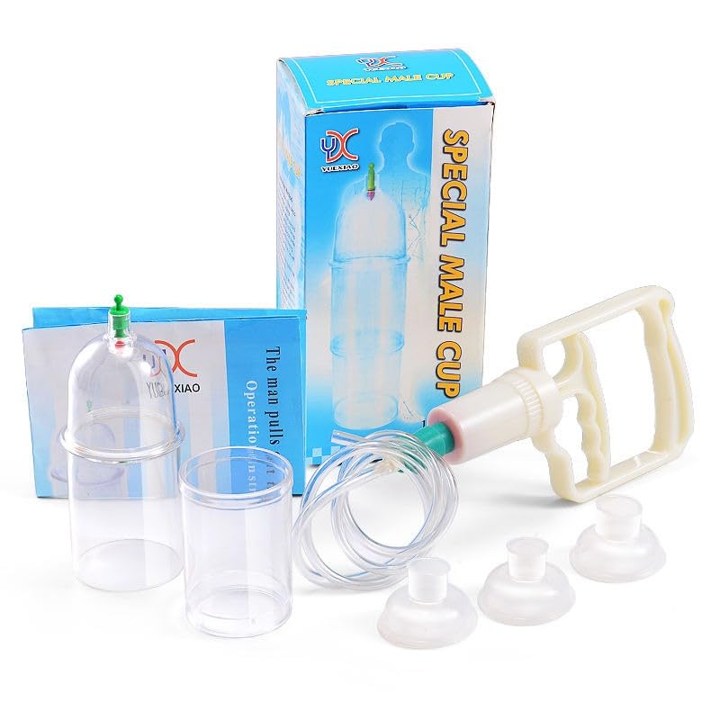 Image of Chinese Cupping Cups Bio Traditional Therapy pump Set Household Pull Out Chinese Massage Medical Cupping Set for male