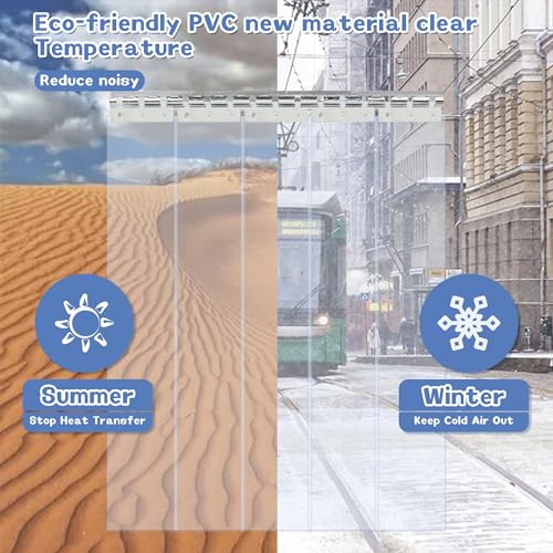 Awagas PVC STRIP CURTAIN 5PCS Plastic Strip Door Curtain 5Pcs Pvc Strip Curtain Kit Standard Thick Clear Plastic Strip Door Kit thumb #2