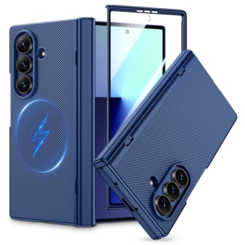 Coque pour Galaxy Z Fold 7 antichoc idéale pour le bureau avec son rabat bleu