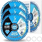 3 Stück Fliesen Trennscheiben 125mm, Disc Dünn Diamantscheiben 125mm x 22.23mm für Winkelschleifer Schleifen für Fliesen Dickesglas CeramicBeton, Schleifen