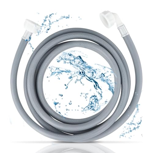 Tuyau Machine a Laver 3m,Tuyau Lave Vaisselle,Pour Machine à Laver,Vaisselle,Taille Du Raccord : 3m,D'Alimentation en Eau Coudé/Droit, Utilisation Universelle, Accessoire de Machines à Lavers (Gris)