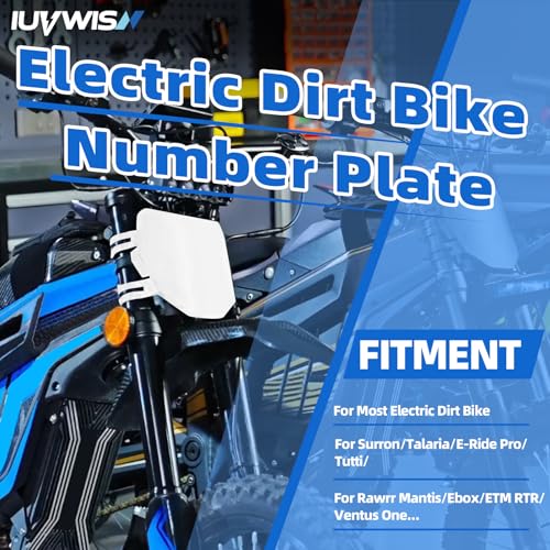 Image of Electric Dirt Bike Number Plate Front License for Surron LBX Tutti Soleil 01 Yozma IN10 Talaria Sting MX3 /R MX4 MX5 XXX eRide Pro SR S SS 2.0 3.0 Rawrr Mantis Ebox Dragster ETM RTR White