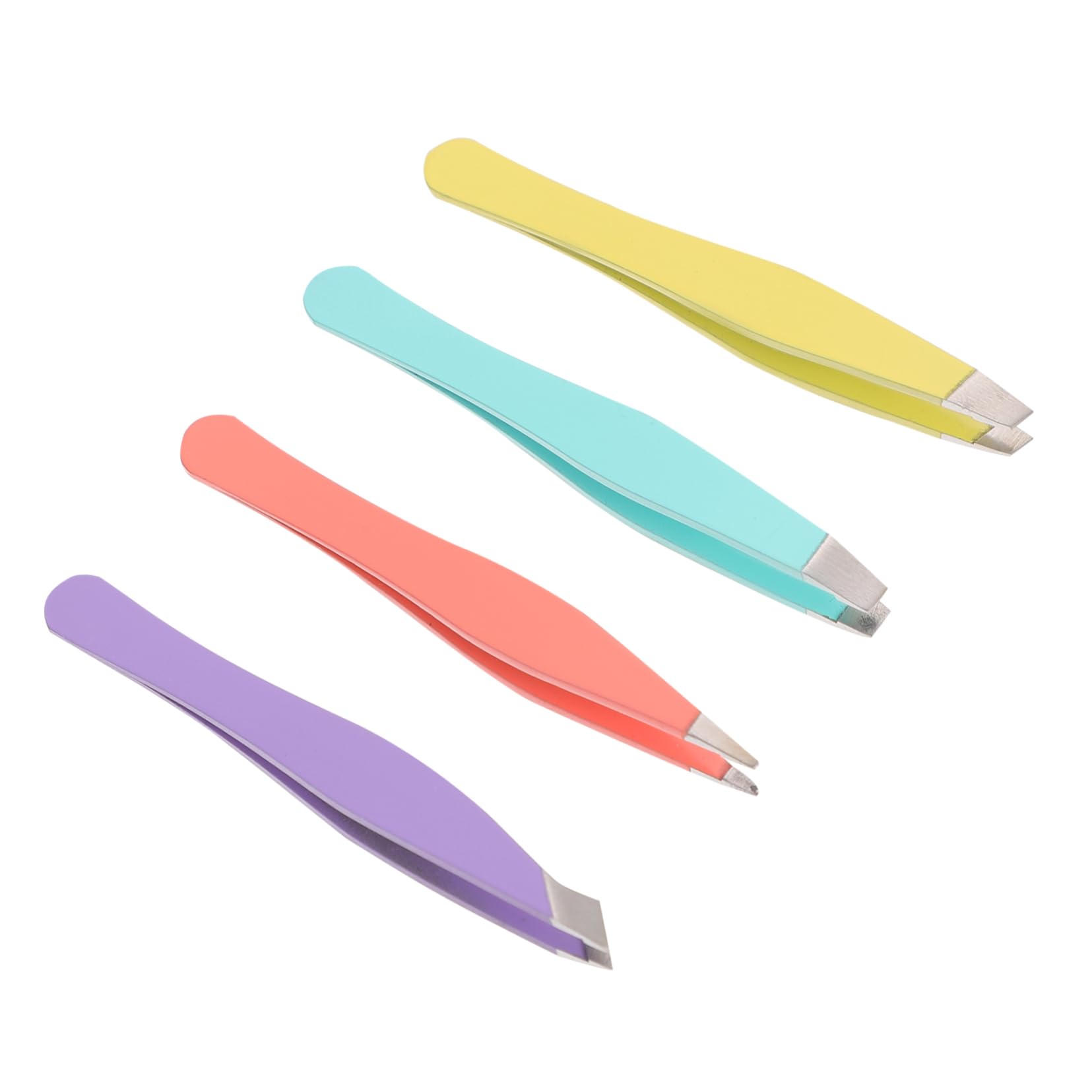 VICASKY 4Pcs Eyebrow Tweezers Ergonomic Stainless Steel Brow Clips for Precision Grooming Easy Hair Removal Angle for Eyebrow Trimming False Eyelash Application