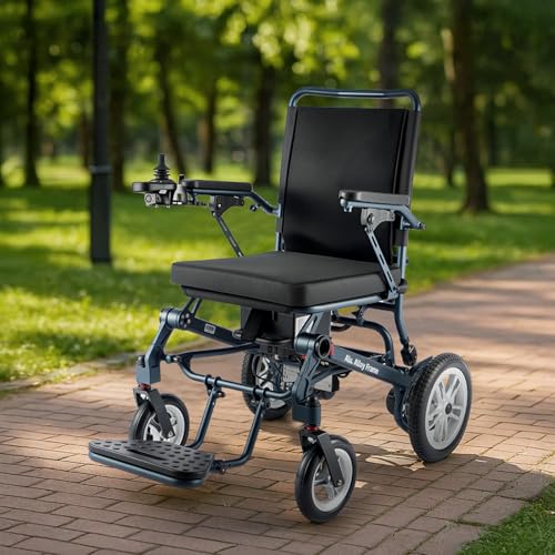 TOPIOM Elektrorollstühle für Erwachsene 41 lbs Elektrorollstühle für Erwachsene mit hochstabilem Aluminiumrahmen leicht faltbar 330 lbs Tragkraft 20KM Reichweite für jedes Gelände geeignet