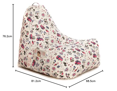 Image of Style Homez Hackey Cotton Canvas Abstract Printed Bean Bag XXL Size Filled with Beans Fillers