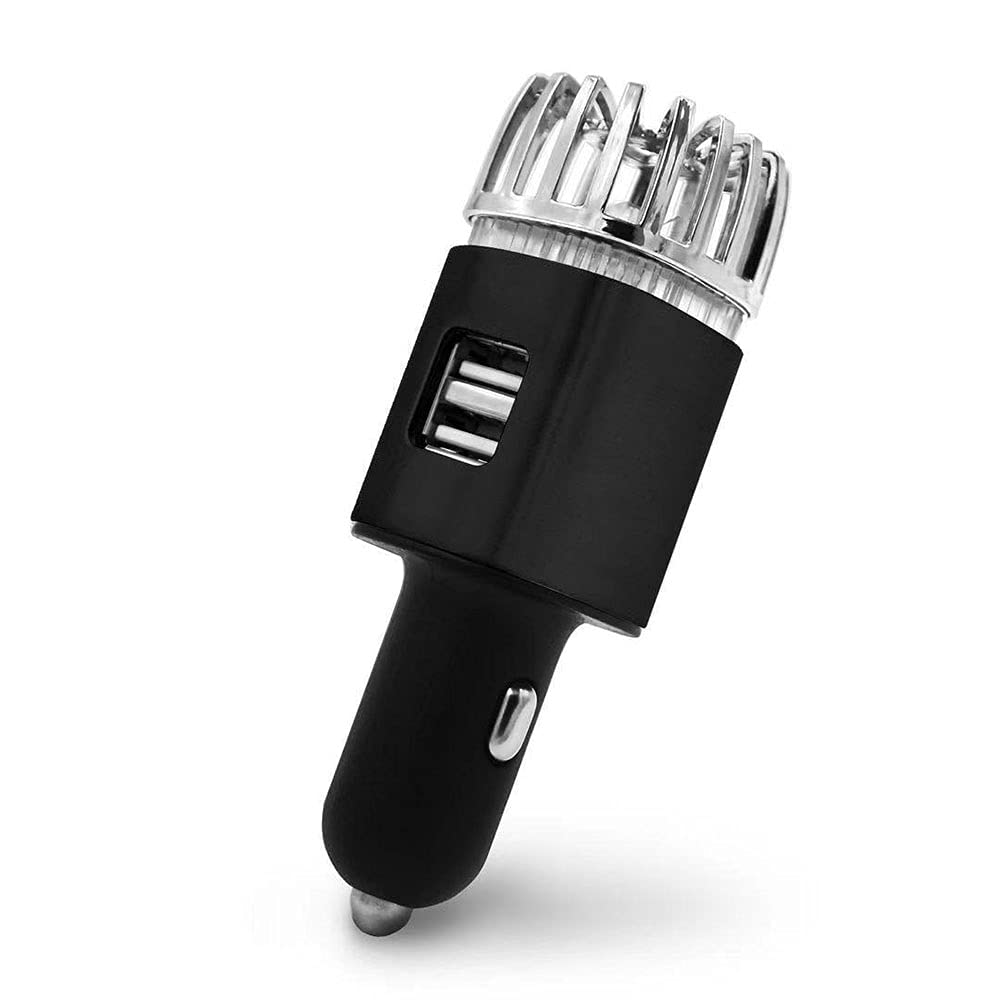 Baceyong purificatore d'aria per auto a ioni negativi con caricatore USB doppio, rimuove odori, fumo di sigaretta, inquinamento ambientale, polline e peli di animali.