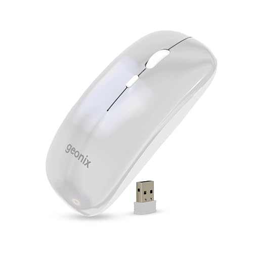 Geonix Opal A11 Optical Wireless Mouse | High Precision Tracking, Silent Click, 3 DPI Modes, Type-C Rechargeable, 10 m Range, 4-Button Ergonomic Design