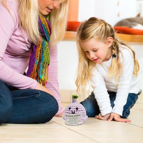 Gehäkeltes positives Gemüse – Plüschtier zur emotionalen Unterstützung, niedliche Cartoon-Puppe mit Haltekarte, Kaninchen-Zwiebel-Blaubeere, weiches Polyestermaterial, Heimstudio-Dekoration für Geburt