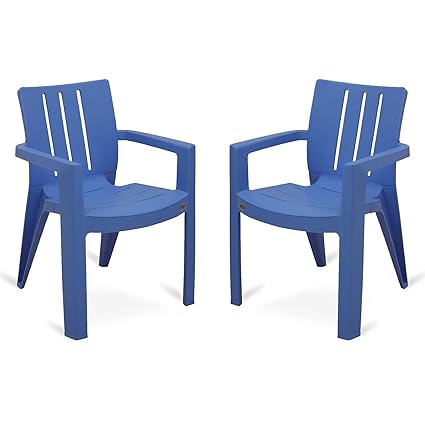 SkyGlamour Supreme Kent Plastic Chair | Modern Arm Plastic Chair for Home | Garden | Office | Indoor&Outdoor Use | Plastic Chairs Set of 2 | Color: Sky Blue; Set of 2