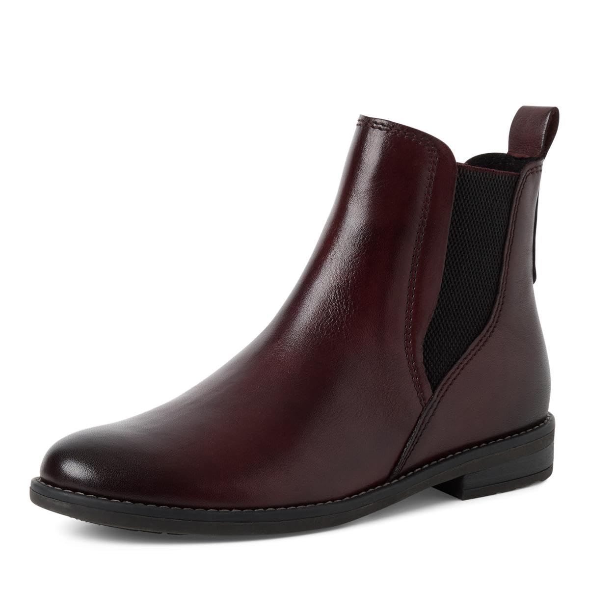 MARCO TOZZI Women's Leather Slip On Chelsea Boots, Red (Bordeaux), 36 EU