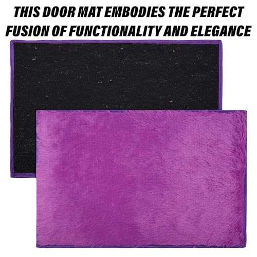 Image of Heart Home Door Mat | Door Entrance Mat | Shaggy Door Mat | Floor Door Mat | Anti-Slip Door Mat | Door Mats for Outdoor & Indoor | Kitchen Door Mat | Purple