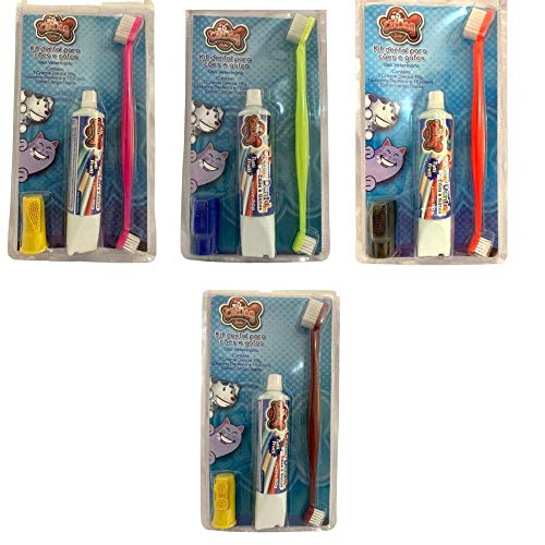 Kit Dental Creme Tutti Frutti Escova Cabo Duplo Longo e Dedeira Macia CatDog