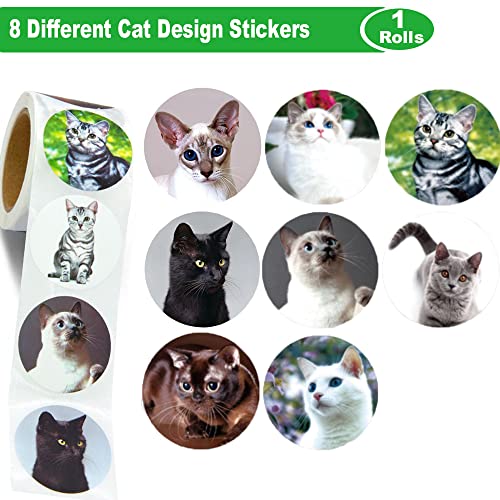 Hohamn 1.5" Cat Stickers For Kids Teachers, 500 Pcs Cat Kitten Stickers For Toddlers Birthday Party, School Reward, Giveaways #TOP1