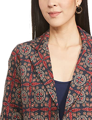 Image of BIBA Women Art Silk Straight Printed Jacket