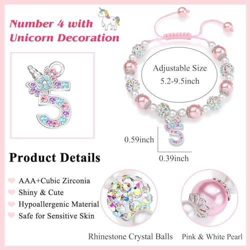 UPROMI Birthday Gifts for 3-12 Year Old Girl Unicorn Bracelet, Christmas Gifts for Daughter/Granddaughter/Niece4