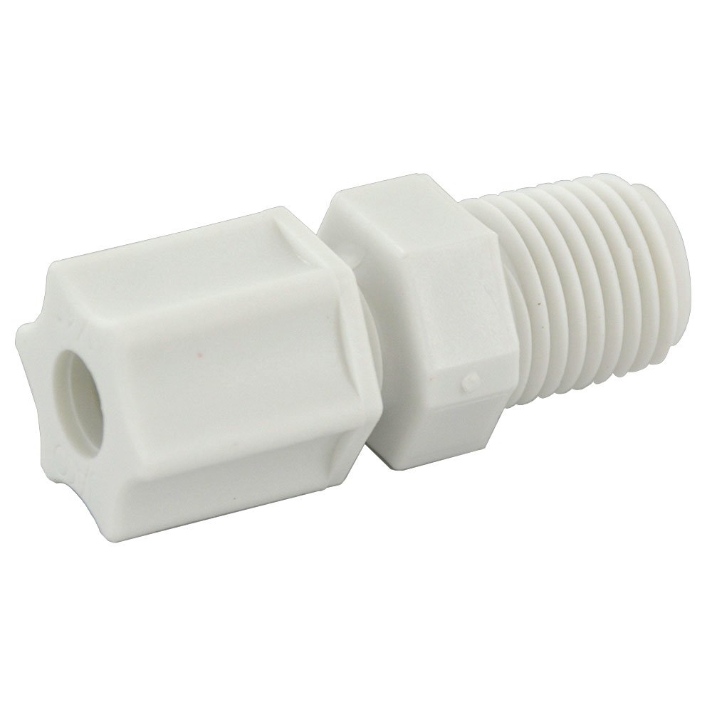 JACO 10-4-4-P-O Polypropylene Male Connector 1/4 OD Tube x 1/4 MPT