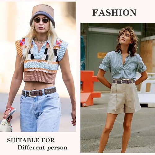 Women’s Genuine-Cowhide-Hollow-Flower-Leather-Belt - Adjustable Vintage Waist-Belt with Pin Buckle for Jeans Dresses 6