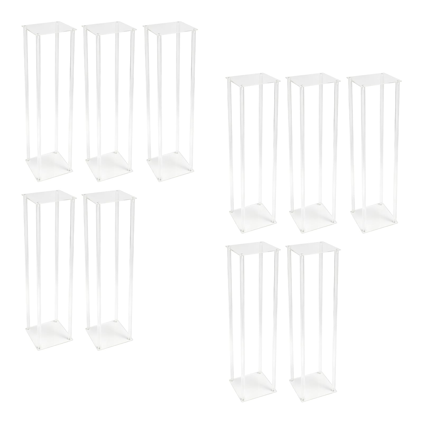 Acryl Blumenständer Set 10 Stück 80cm Transparent Modern | Blumenständer Hochzeit Deko mit stabilem Design 5kg Tragkraft Tischdeko Event Dekoration für Blumenarrangements