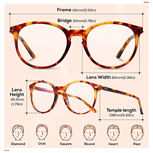 Image of DUCO Blue Light Glasses for Women Men Computer Gaming Glasses for Teens Anti Eyestrain Reading Eyeglasses Brown 1230