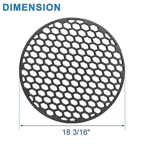Image of SafBbcue 18 3 /16 inch Cast Iron Grate & Grate Lifter for Large Big Green Egg,Vision Grill B-11N1A1-Y2A VGKSS-CC2 C4F1F1SB,Kamado Joe KJ-23RHC Classic II,Outdoor Gourmet FSOGBG2106 Grills Replacement Parts