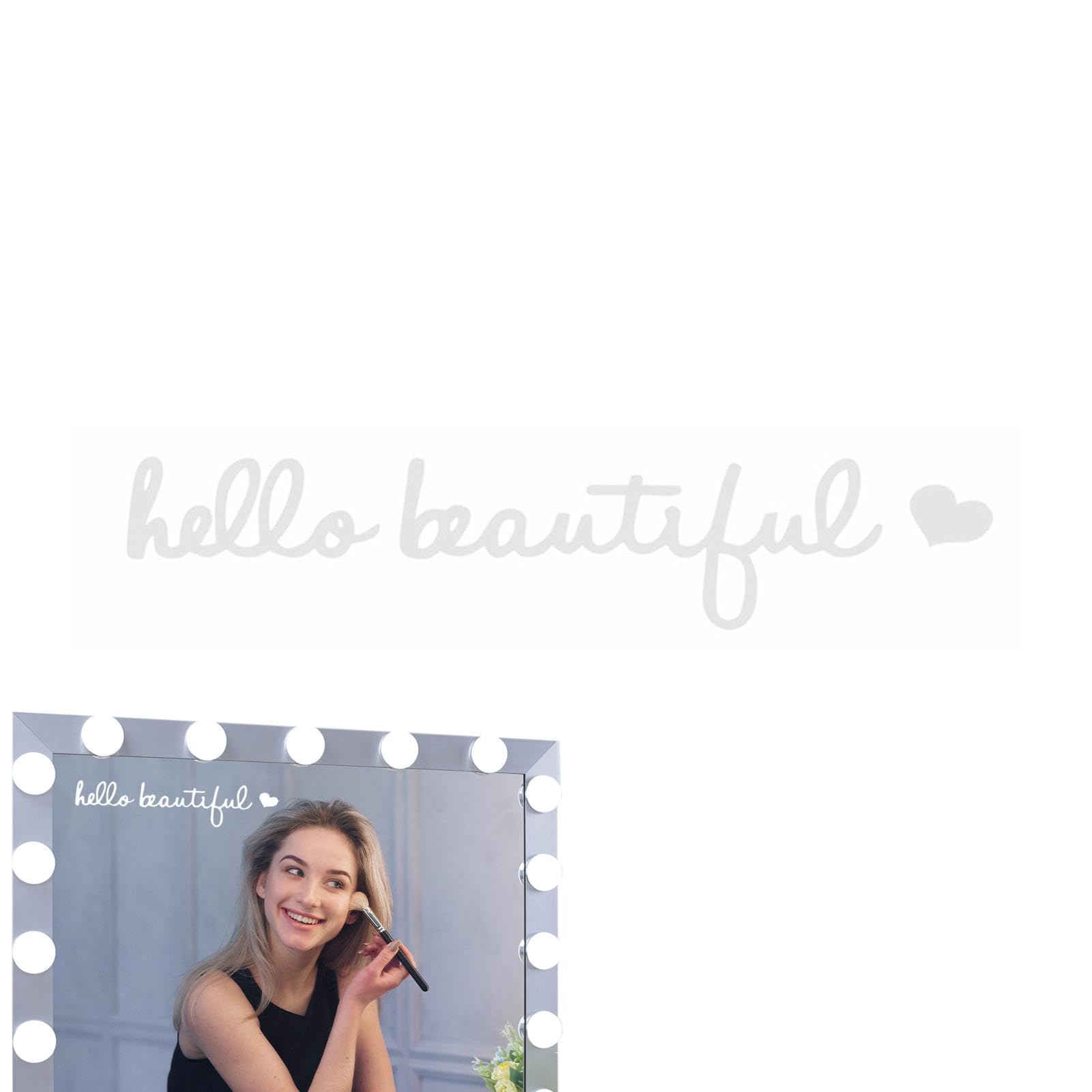 Adesivo Specchio 'Hello Beautiful' – Decalcomania Ispiratrice Per Specchi E Vetri, PVC Impermeabile