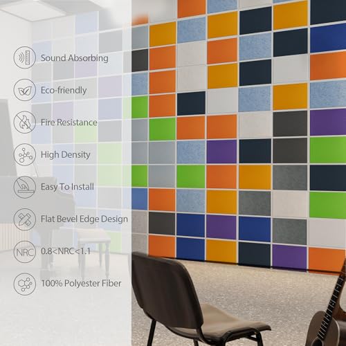 Image of 12 Pack Rectangle Acoustic Panels Self Adhesive Sound Proof Foam