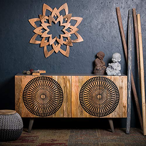 Native Home Buffet Asiatique Bois, Bahut Commode Bois de manguier, Meuble Commode HxlxP: 85 x 160 x 45 cm, Nature