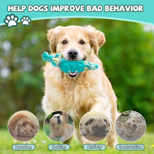 Image of WinTour Tough Dog Toys for Large Dogs, Indestructible Dog Toy for Aggressive Chewers with Squeaky, Durable Chew Toys to Keep Them Busy for Medium and Large Breeds, Interactive Heavy Duty Bones