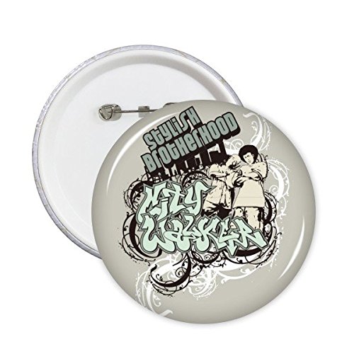 Badge rue graffiti boy au motif élégante ville walker et art américain 5Pcs