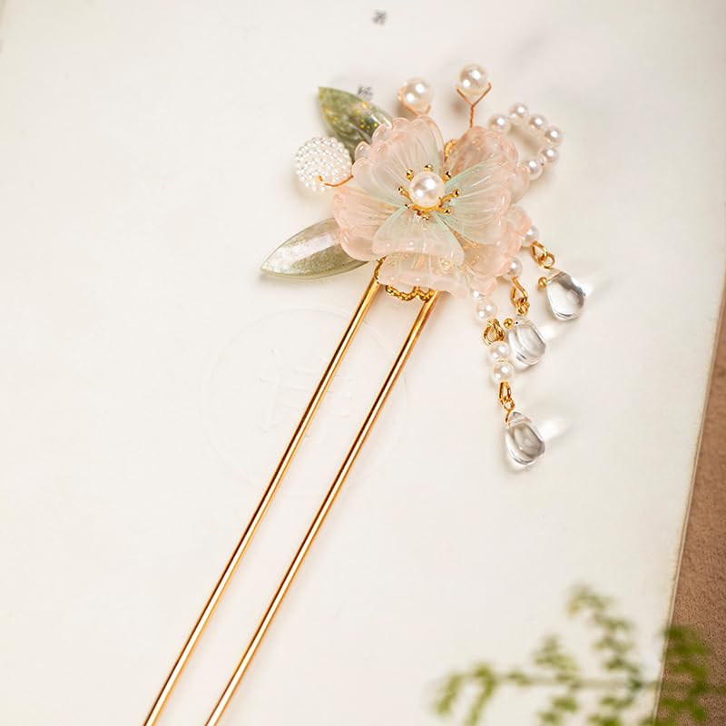 Rainbow-Pink-Chrysanthemum-Pearl-Tassels-Chinese-Hanfu-Metal-Handmade-Hair-Clip-Hair-Accessories-for-Women-Girls-Long-Hair-Rainbow-Flower