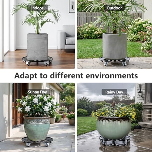 KEDSUM 20" Plant Caddy with Wheels, 500LBS Heavy Duty Rolling Plant Stand, Plant Rollers with 5 Wheels for Indoor Outdoor, Anti-Slip & Anti-Rust Rolling Planter Caddies, Edge Design by KEDSUM - Used condition - Image 8