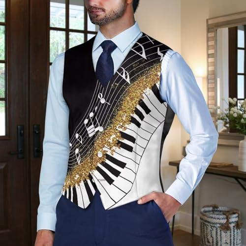 Mens Suit Vests V Neck Suits Lightweight Vests Breasted Jacket with Adjustable Back Strap S-4XL3