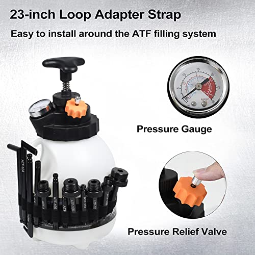 SMOTIVEPRO Automotive Transmission Fluid Pump ATF Filler System 3L Manual Fluid Transfer Pump with 12 Aluminum Alloy AdaptersTransmission Fluid Extractor - Image 3