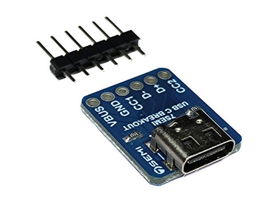 USB Type-C Breakout Female Connector | 6 Pin USB C Female Socket to 2.54mm Breakout Board | Type C PCB Development Board-image-10