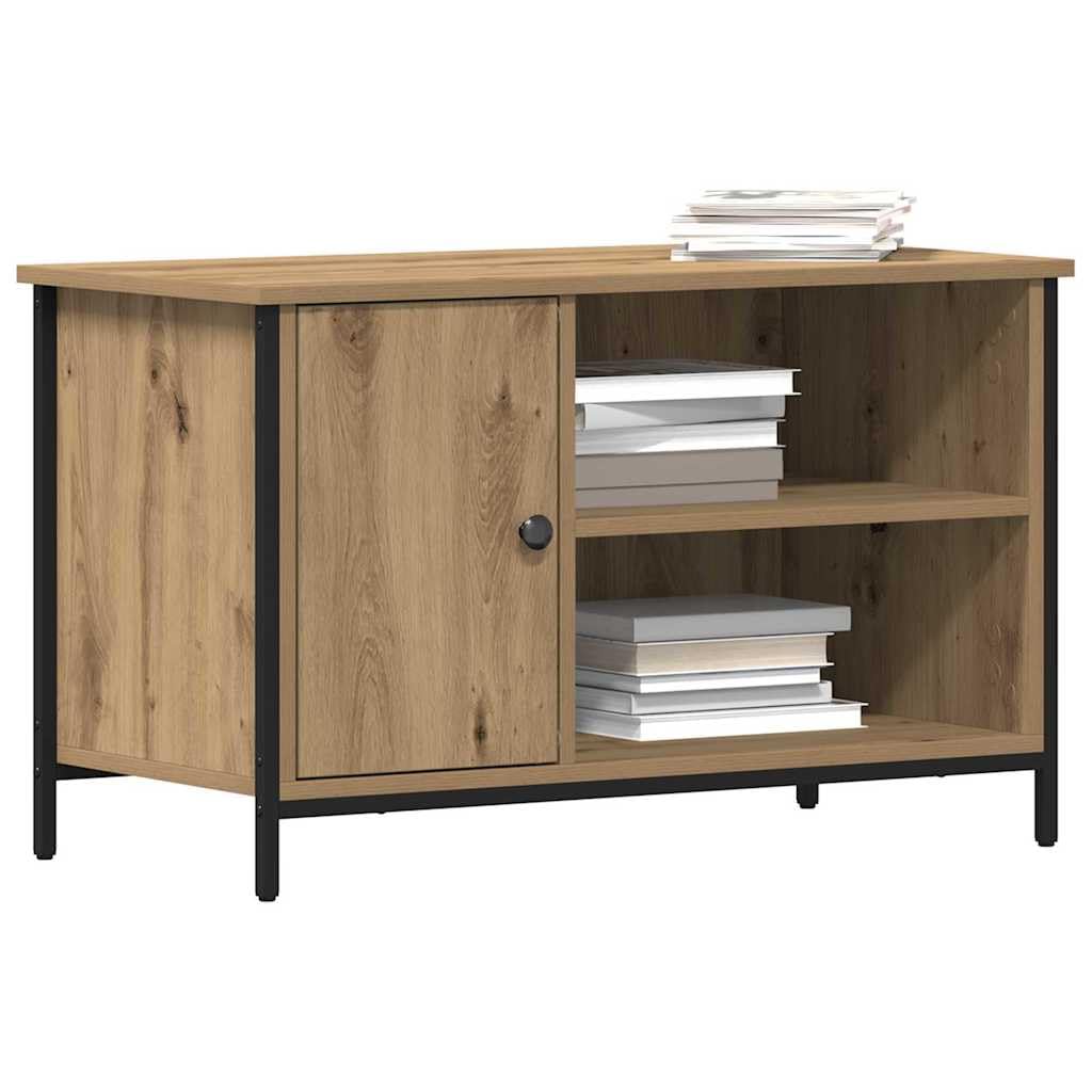 vidaXL Meuble TV chêne Artisanal 80 x 40 x 50 cm Bois d'ingénierie, Meuble TV Moderne, Console rectangulaire, Bois, élégant, rangements, Solution Parfaite pour Votre Salon