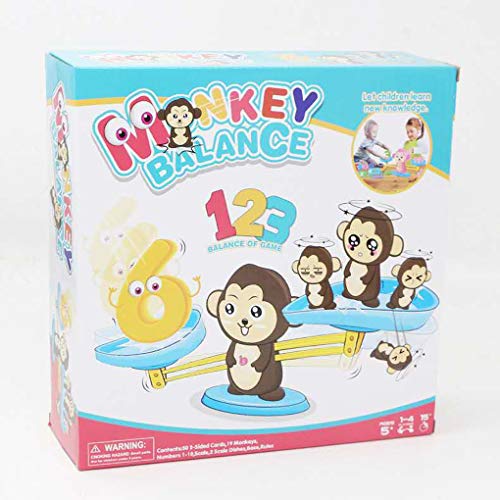 J-hong Monkey Balance Math Game for Girls & Boys | Fun, Educational Children’s Gift & Kids Toys STEM Learning Ages 3+ (65-Piece Set)