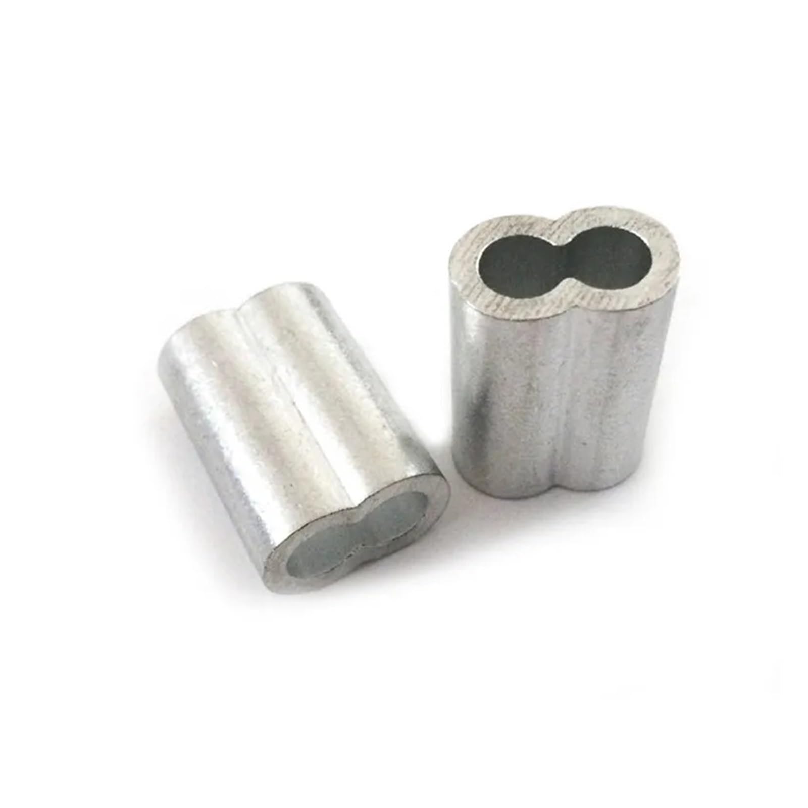 Manicotto a crimpare per funi d'acciaio, Manicotto Manicotto for crimpatura cavi in ​​alluminio, forma 8, anello for crimpatura ghiera a doppio foro(5mm)
