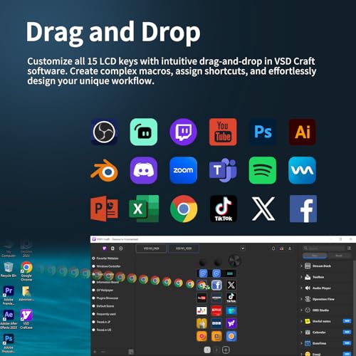 TreasLin VSDinside Stream Controller Deck with 18 Customizable Macro Keys to Trigger Actions in OBS Twitch YouTube for Content Creators Stream Dock Compatible with PC & Mac N1 Black Macro Keypad by TreasLin - Image 5
