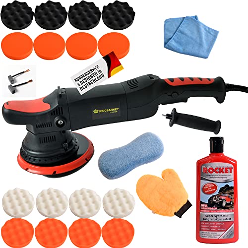 Duke-Handel Poliermaschine für Auto - Exzenter 810 Watt mit 21 mm Hub und 6m Kabel inkl. Koffer (Set L)